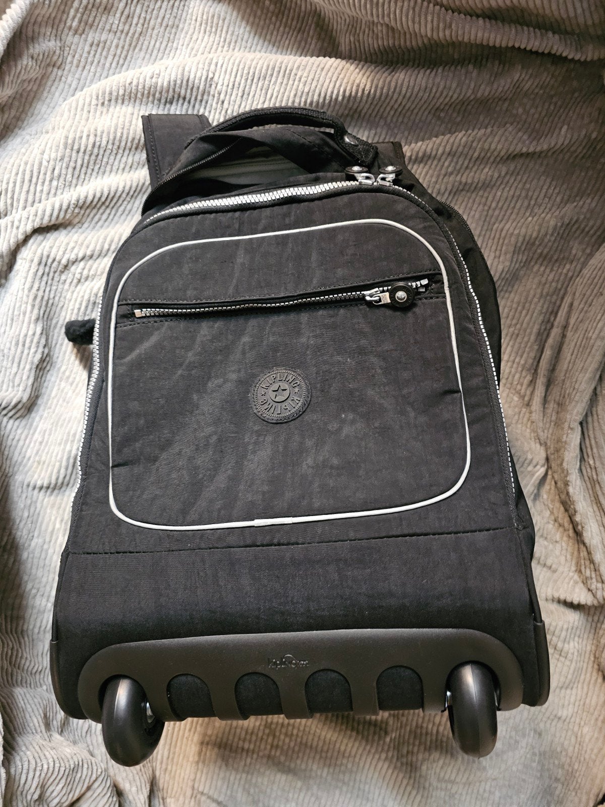 Kipling zwarte trolleyrugzak met wielen - NIEUW - boekentas, Ophalen, Nieuw, Zwart, Rugtas