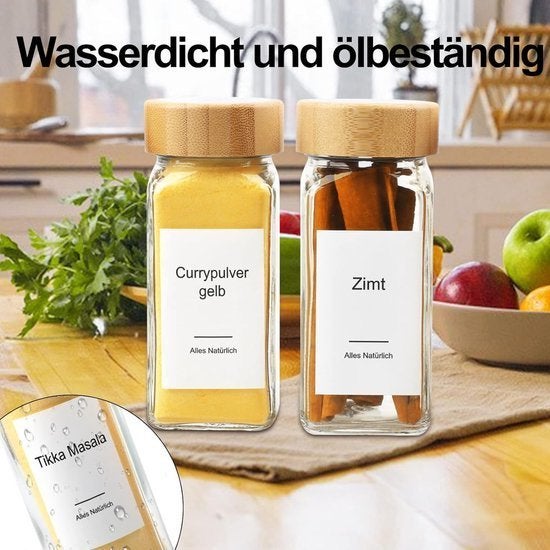 24 glazen kruidenpotjes 120 ml met bamboedeksels, Voorraadpot, Ophalen, Nieuw, Glas