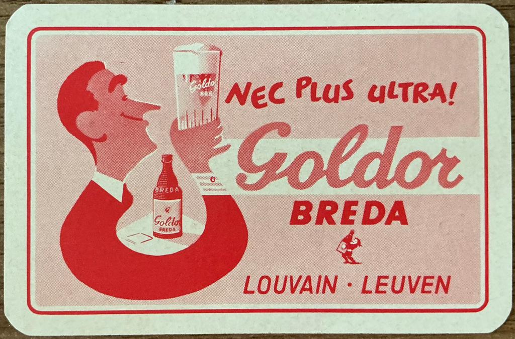 Speelkaart GOLDOR BREDA BIER/LEUVEN, Ophalen of Verzenden, Zo goed als nieuw, Speelkaart(en)