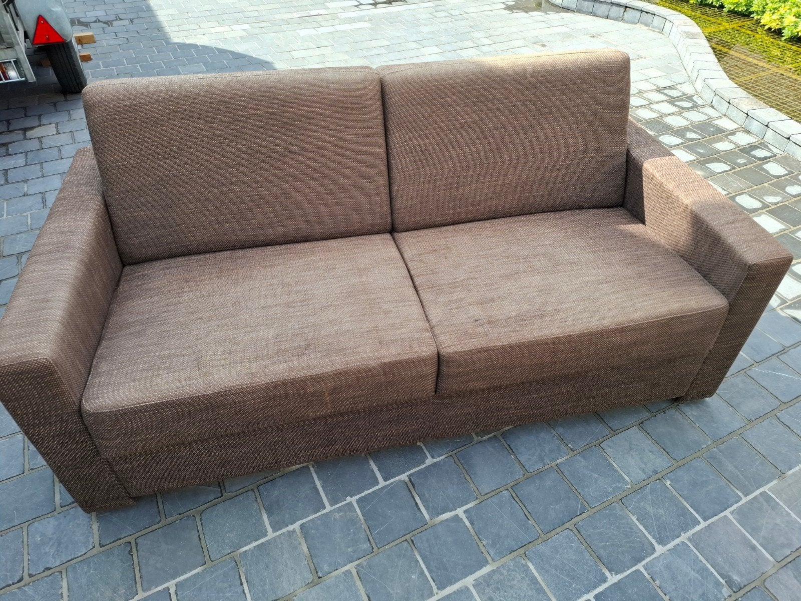 Degelijke slaapbank of slaapzetel met bed 1.40m, Ophalen, Gebruikt, 140 cm, Twijfelaar