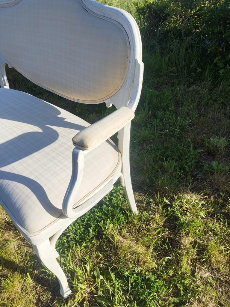 Zitbankje Louise 14e stijl wit geverfd, Tuin en Terras, Ophalen