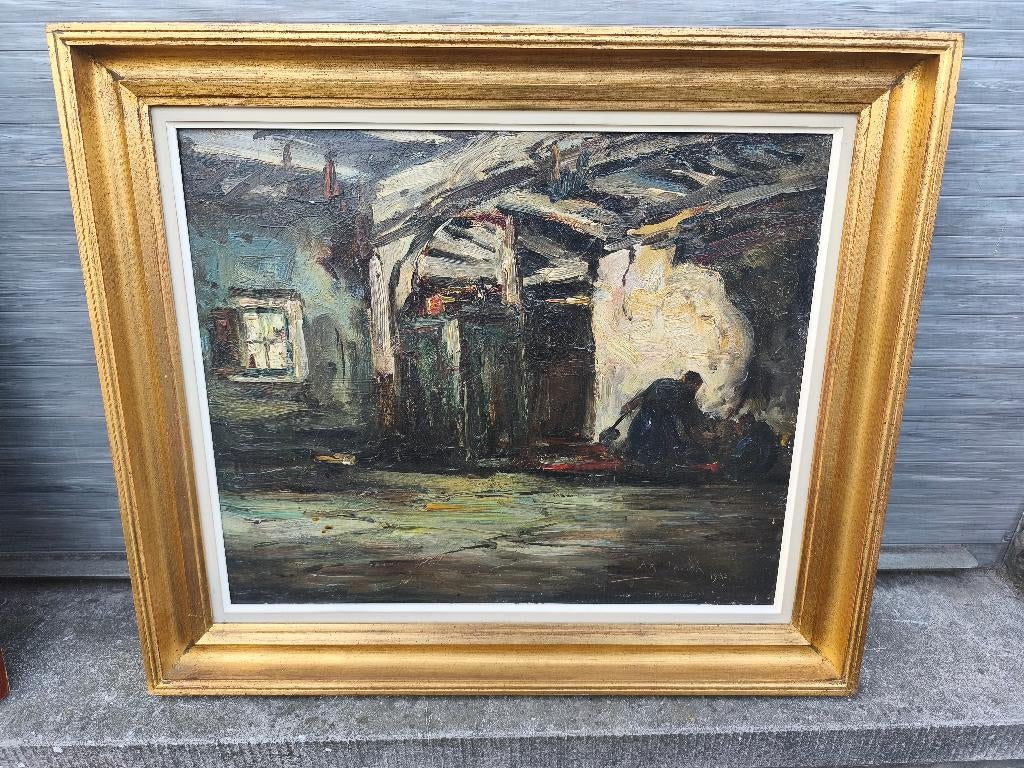 Huile sur panneau signe Armand jamar, Antiquités & Art, Enlèvement ou Envoi