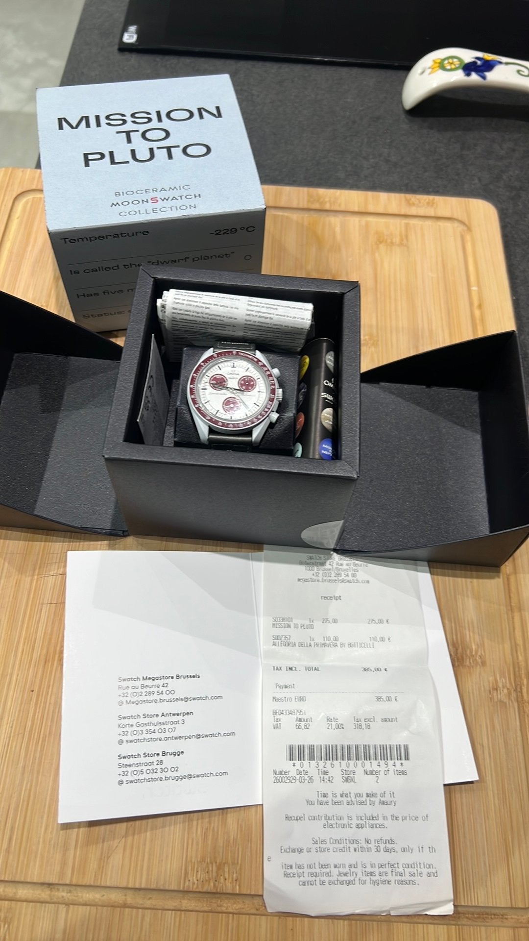 Omega x Swatch mission to Pluto, Handtassen en Accessoires, Ophalen, Nieuw, Jongen