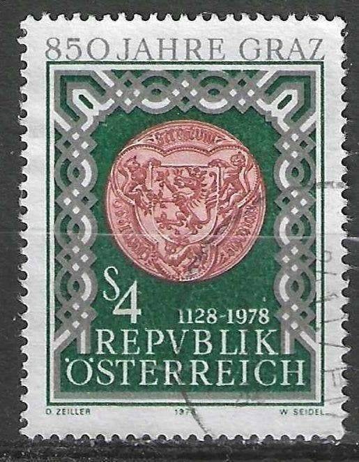 Autriche 1978 - Yvert 1411 - Ville de Graz (ST), Envoi, Affranchi