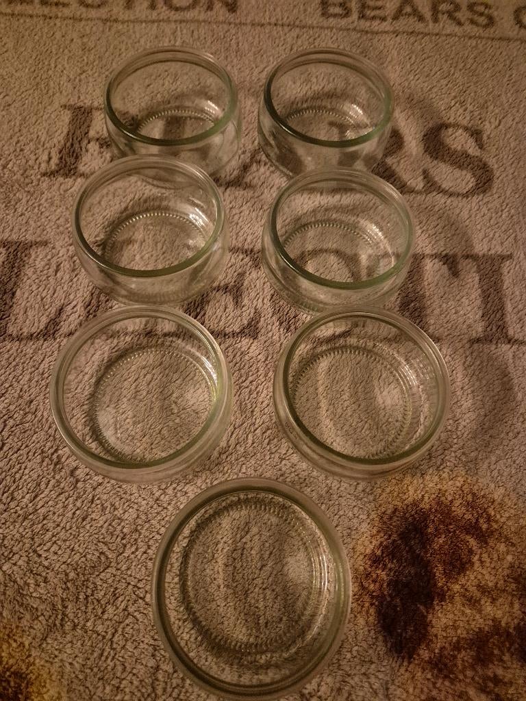 7 glazen potjes, Ophalen, Zo goed als nieuw, Overige typen