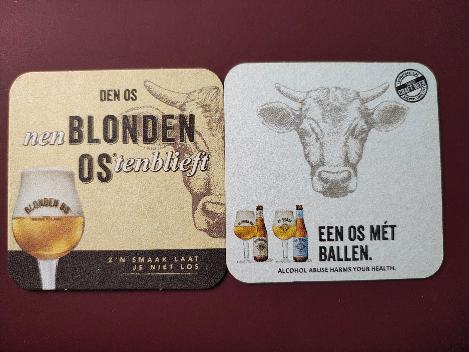 Tapis à bière Den Os : Blonden Os (Un OS avec des balles), Collections, Enlèvement ou Envoi, Neuf, Autres marques