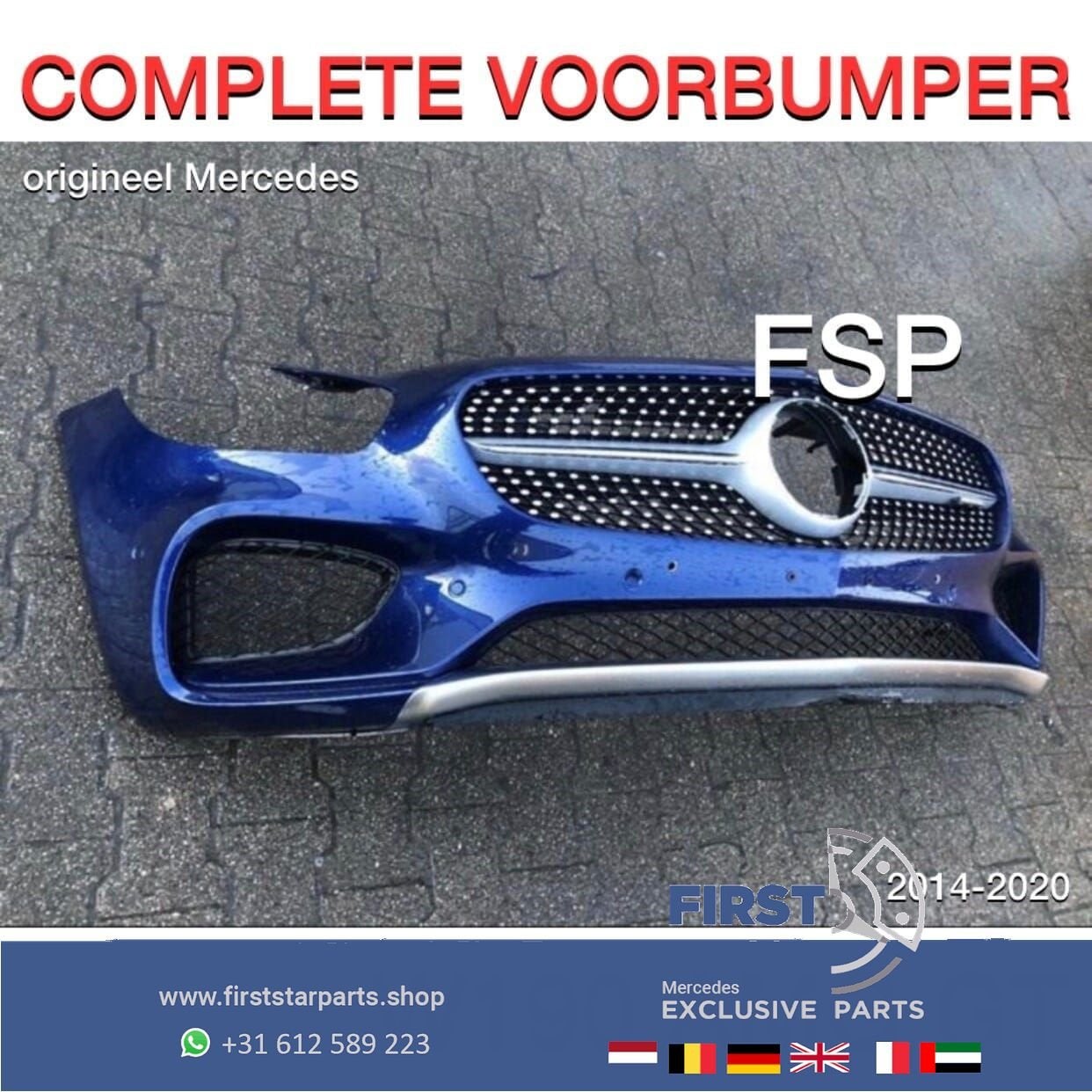 W190 AMG GT VOORBUMPER COMPLEET Mercedes GT GTC GTS GTR AMG, Gebruikt, -, Voor, Ophalen of Verzenden