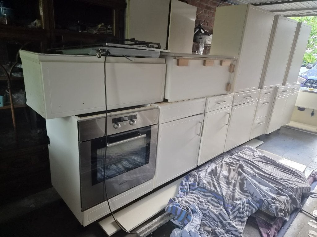 Witte keuken, Maison & Meubles, Cuisine | Cuisines complètes, Enlèvement, Utilisé, Blanc, Cuisine à paroi simple