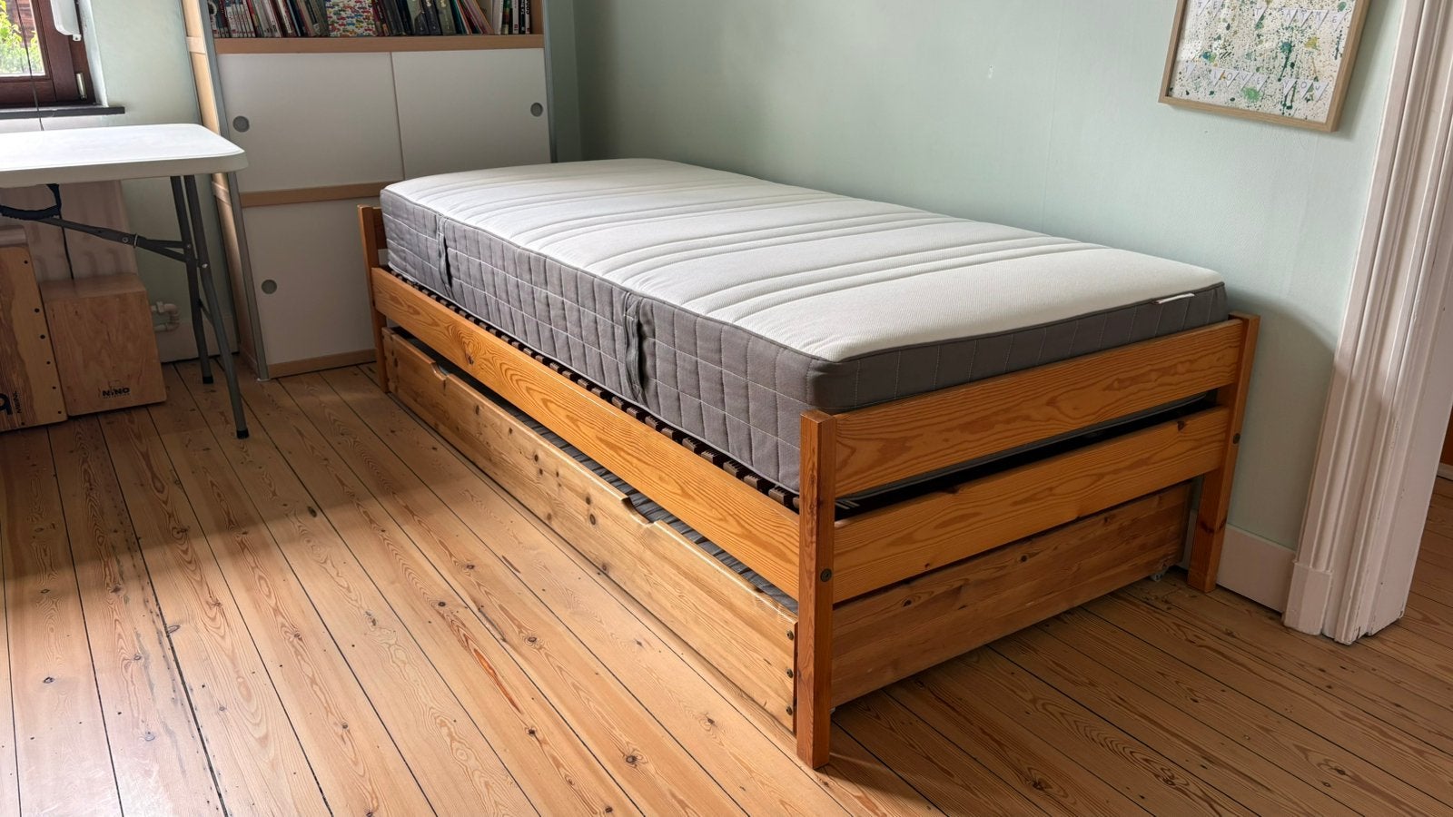 lits tiroirs en bois massif 2x 1 personne, Maison & Meubles, Chambre à coucher | Lits, 90 cm, Une personne, Brun, Enlèvement
