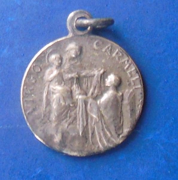 Médaille ancienne Virgo Carmeli en argent, Collections, Religion, Envoi, Utilisé, Bijoux, Christianisme | Catholique
