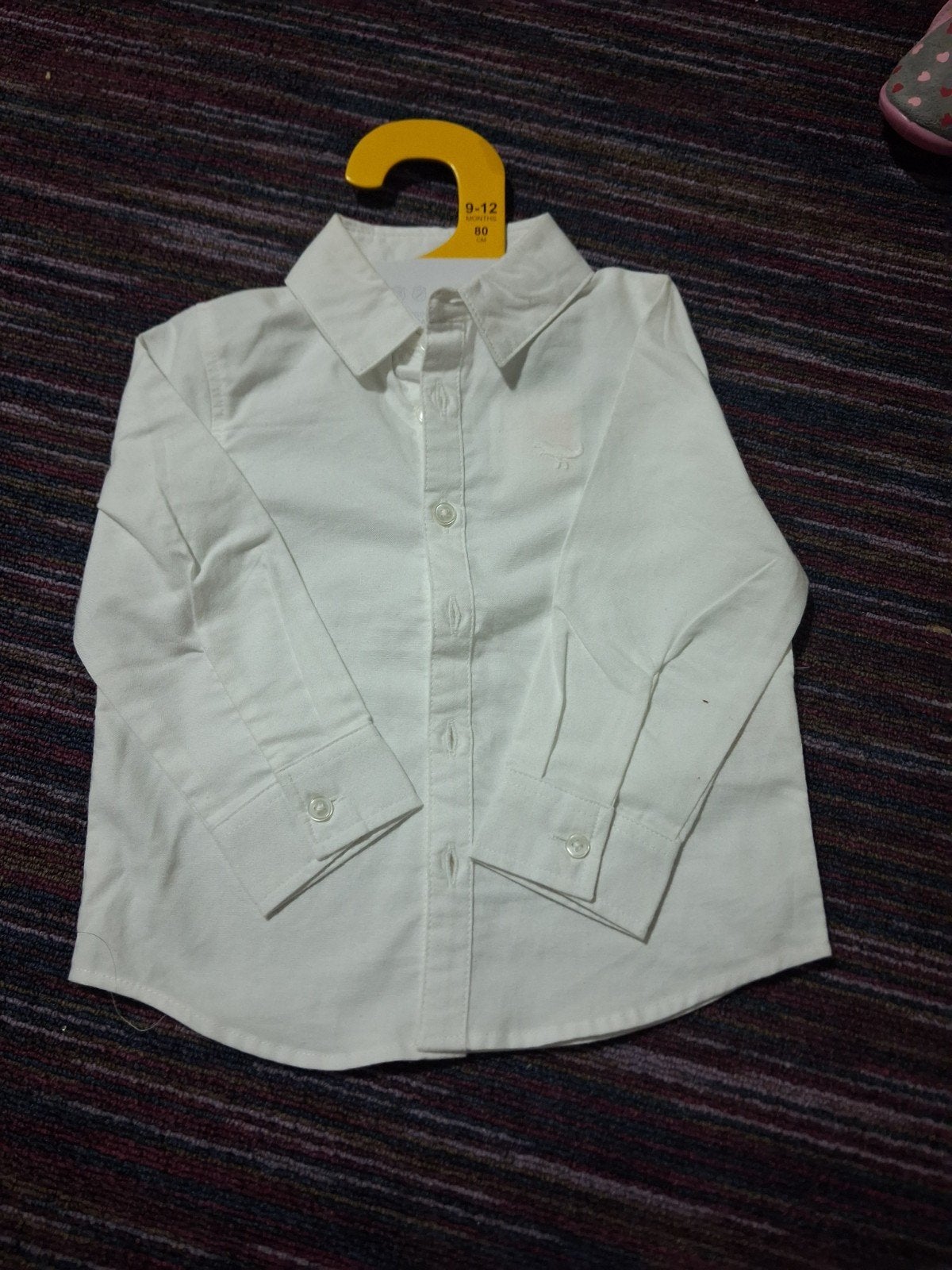 Baby set 9-12M maat 80 - wit hemd + jeansbroek - 5€, Kinderen en Baby's, Babykleding | Maat 86, Ophalen, Nieuw, Setje