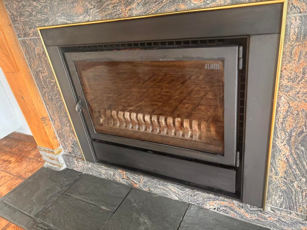 Inbouw hout kachel cassette Flam, Ophalen, Gebruikt, Inbouwhaard, Houthaard