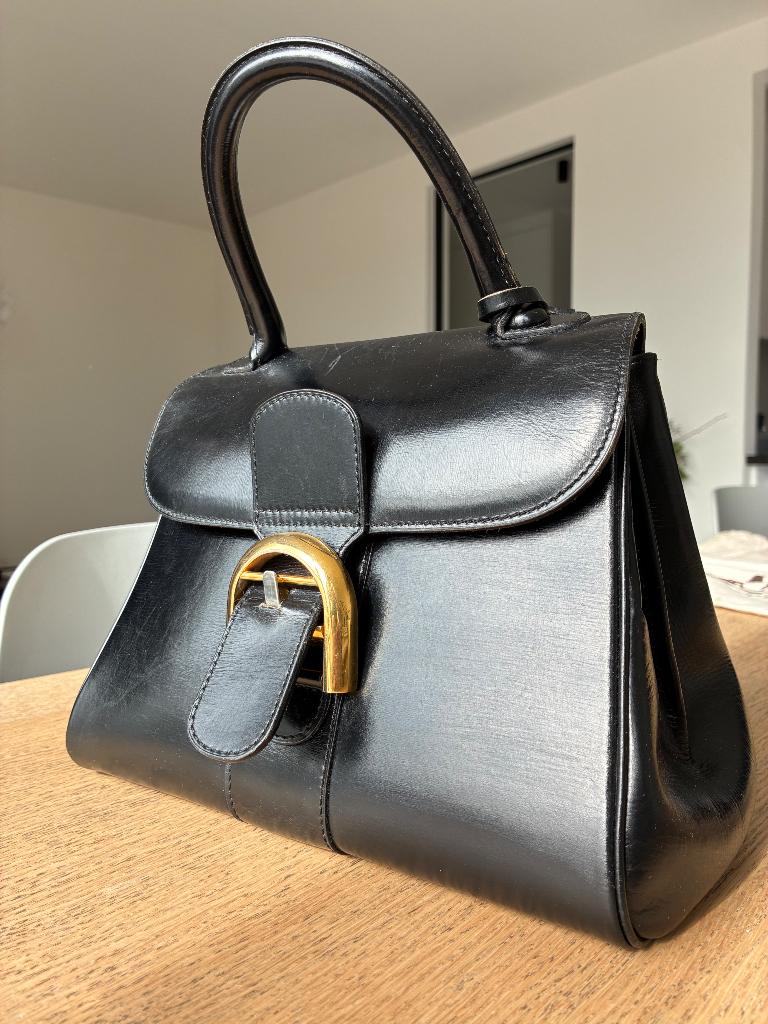 Delvaux Brilliant MM, Enlèvement ou Envoi, Comme neuf, Noir, Sac à main