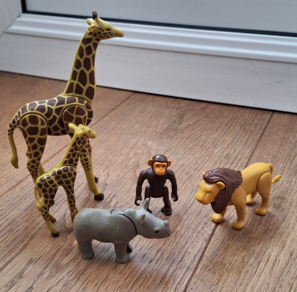 PLAYMOBIL verschillende dieren: giraf, aap, leeuw, neushoorn, Ophalen, Wild life, Complete set, Zo goed als nieuw