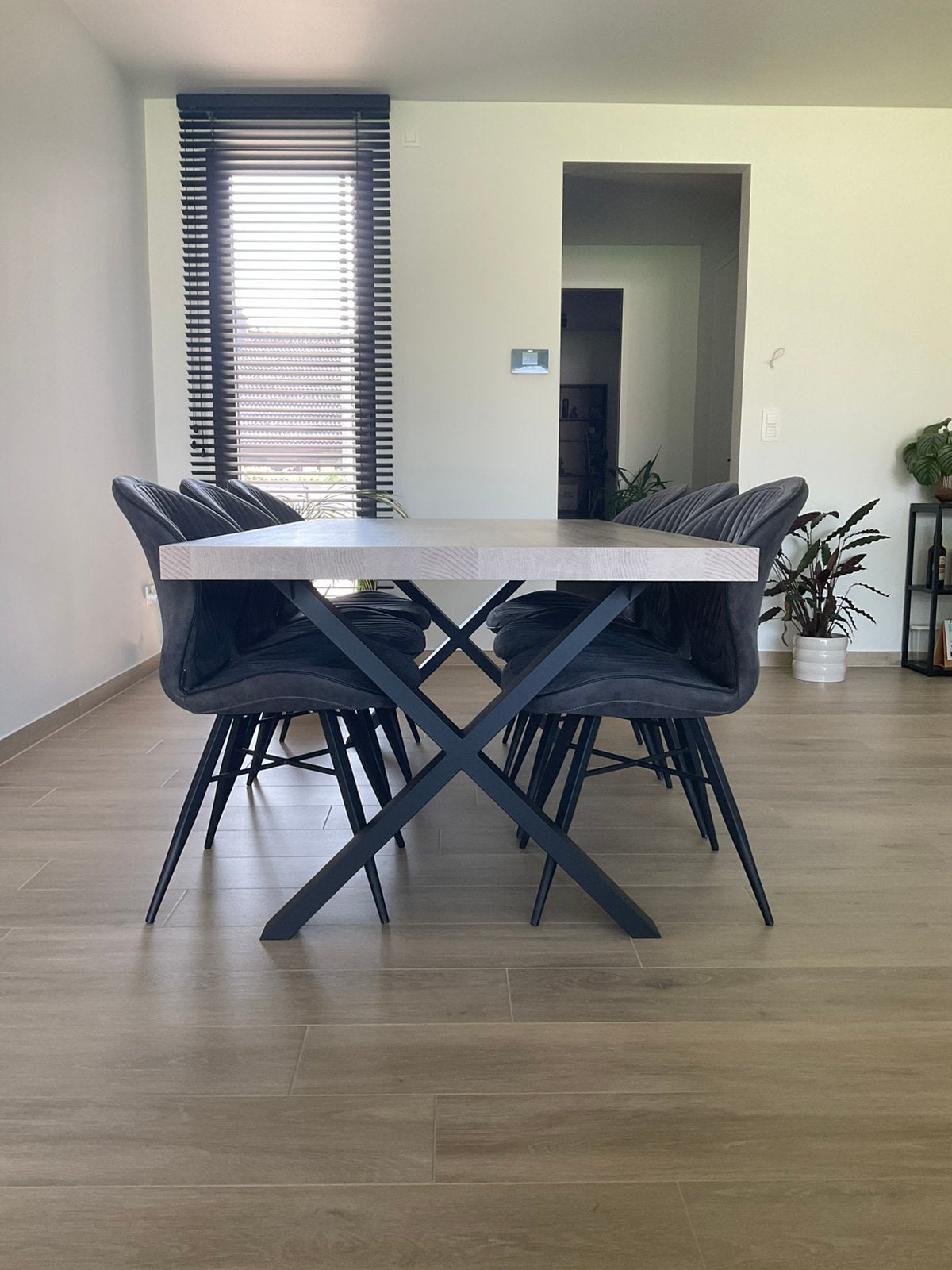 Eettafel en stoelen te koop, Maison & Meubles, Tables | Tables à manger, Comme neuf, Cinq personnes ou plus, Enlèvement ou Envoi