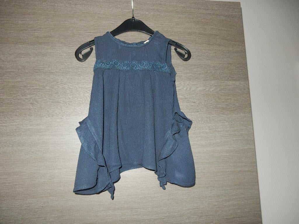 nr.546 - Donkerblauw blousje H&M - maat 134, Kinderen en Baby's, Kinderkleding | Maat 128, Meisje, H&M, Overhemd of Blouse, Ophalen of Verzenden