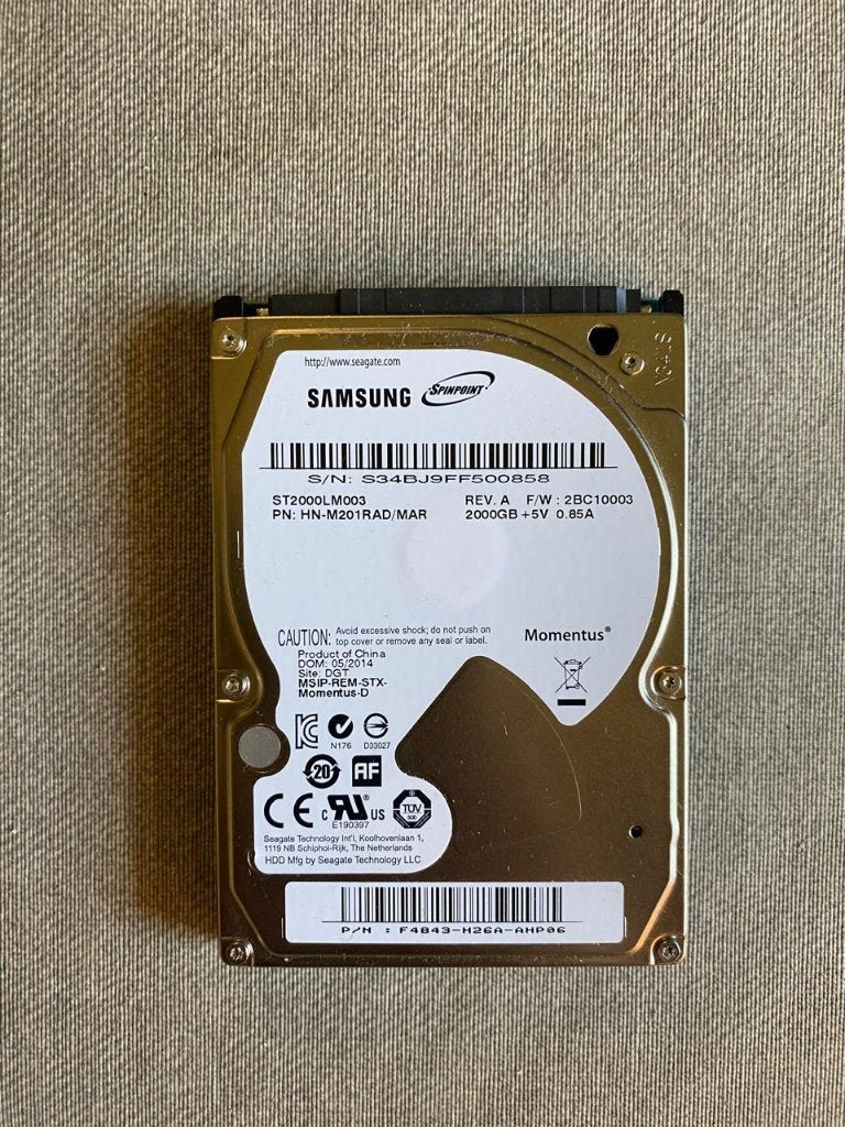 Seagate/Samsung Spinpoint ST2000LM003, Enlèvement ou Envoi, HDD, Interne, Comme neuf