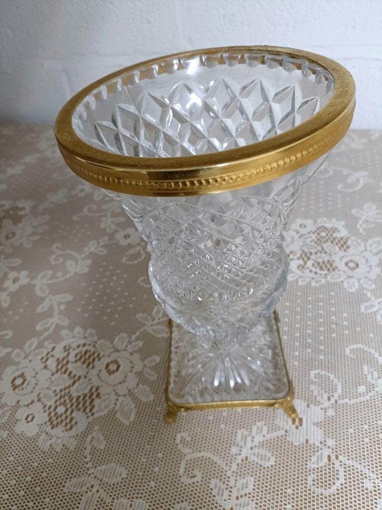 Vase en cristal monté en or, Antiquités & Art, Enlèvement ou Envoi