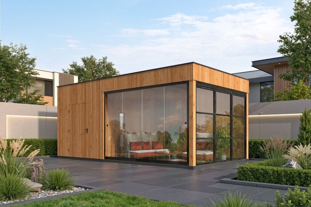 Tuinhuis Kubeline met luifel L380X687 CM, Verzenden, Nieuw