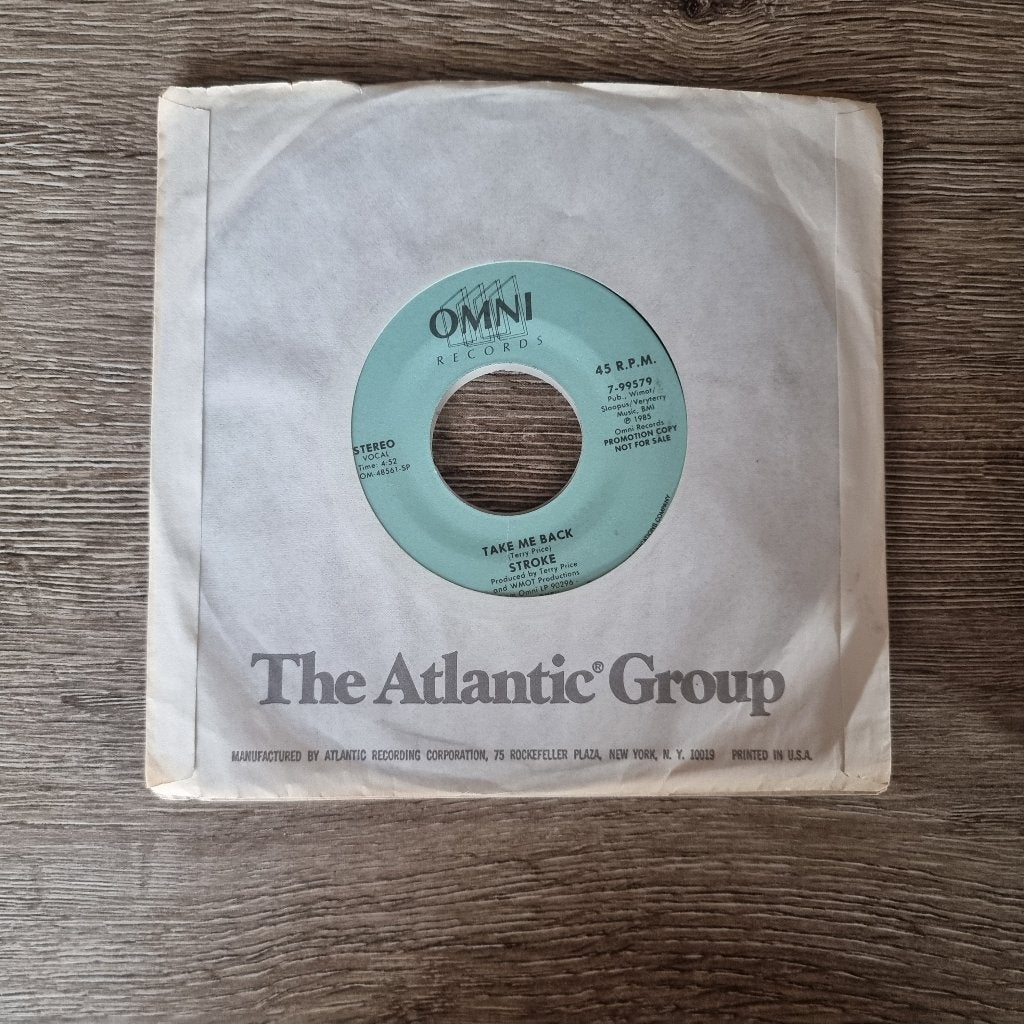 7" Stroke - Take me back (promocopy), CD & DVD, Enlèvement ou Envoi, Utilisé, 7 inch, R&B et Soul