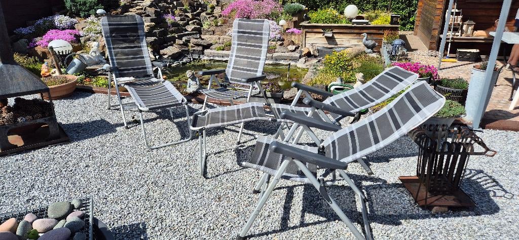 VERSTELBARE KAMPEERSTOELEN, Caravans en Kamperen, Ophalen, Gebruikt, Campingstoel