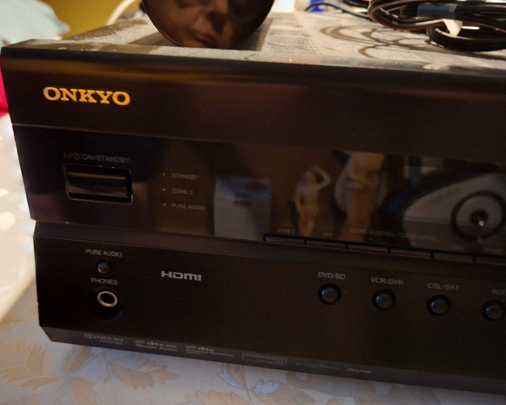 ONKYO  TX-SR507, receiver, 4 kleine boxen en 1 grote ....., Audio, Tv en Foto, Versterkers en Ontvangers, Ophalen, Gebruikt, Onkyo