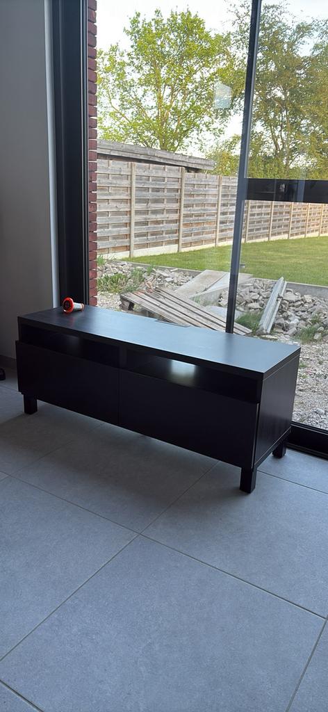 TV-Meubel Ikea BESTA Zwart, Enlèvement, Comme neuf