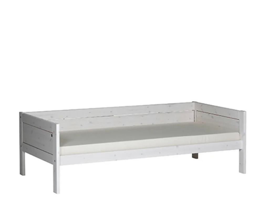 Bed en logeerbed lifetime whitewash, Maison & Meubles, 90 cm, Une personne, Enlèvement, Utilisé
