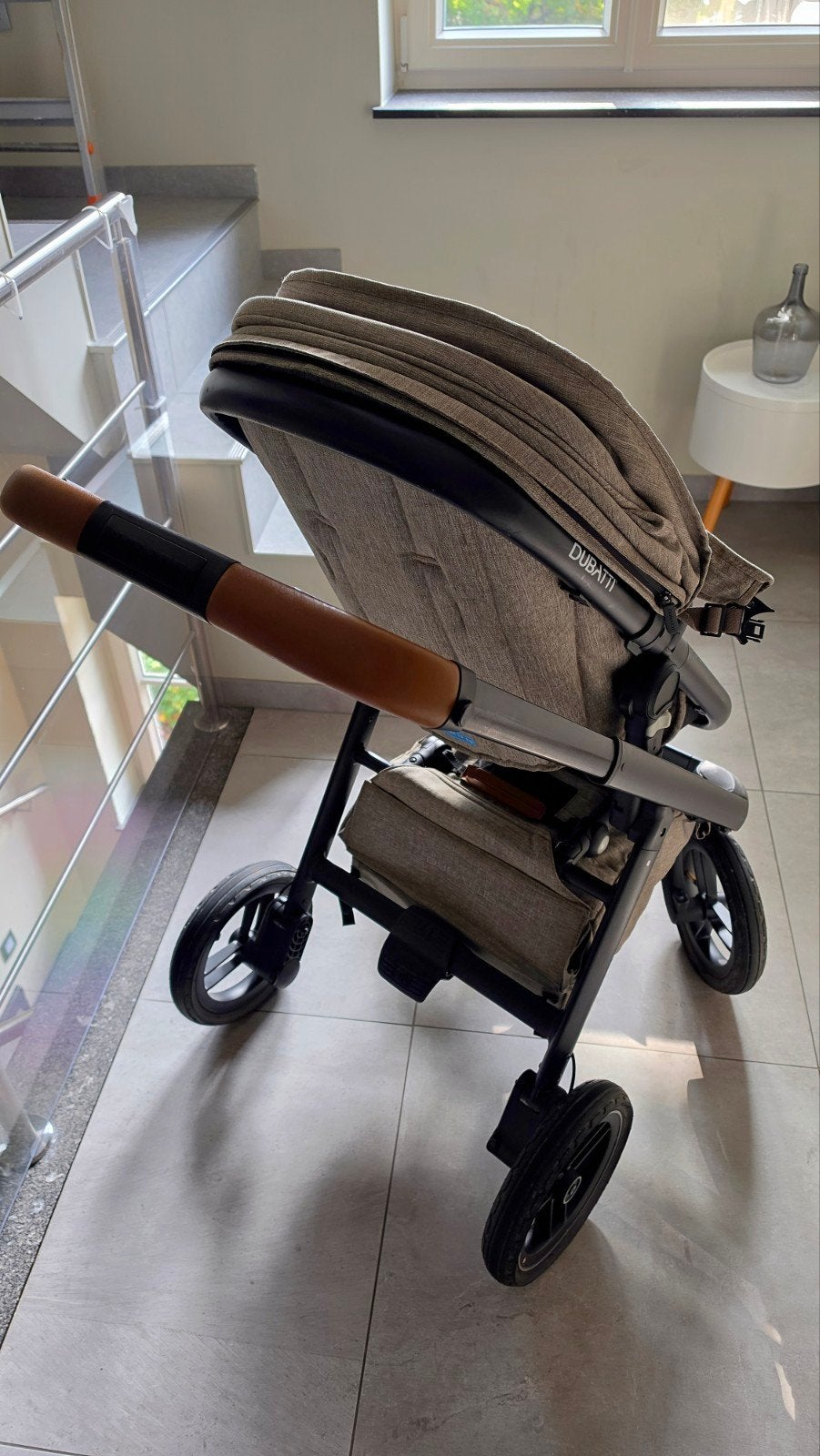 Dubatti One E4 kinderwagen set (melange taupe) & extra's, Kinderen en Baby's, Ophalen, Gebruikt, Overige merken, Regenhoes