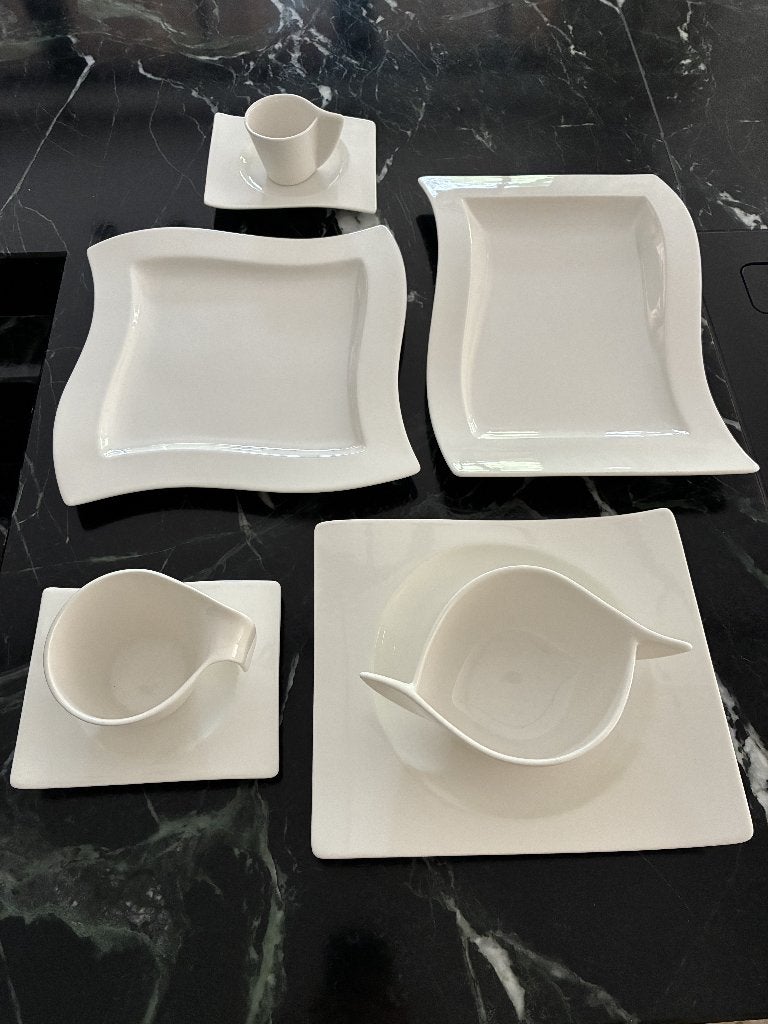 Villeroy & Boch NewWave 6-delig servies, Maison & Meubles, Cuisine | Vaisselle, Comme neuf, Service complet, Moderne, Porcelaine