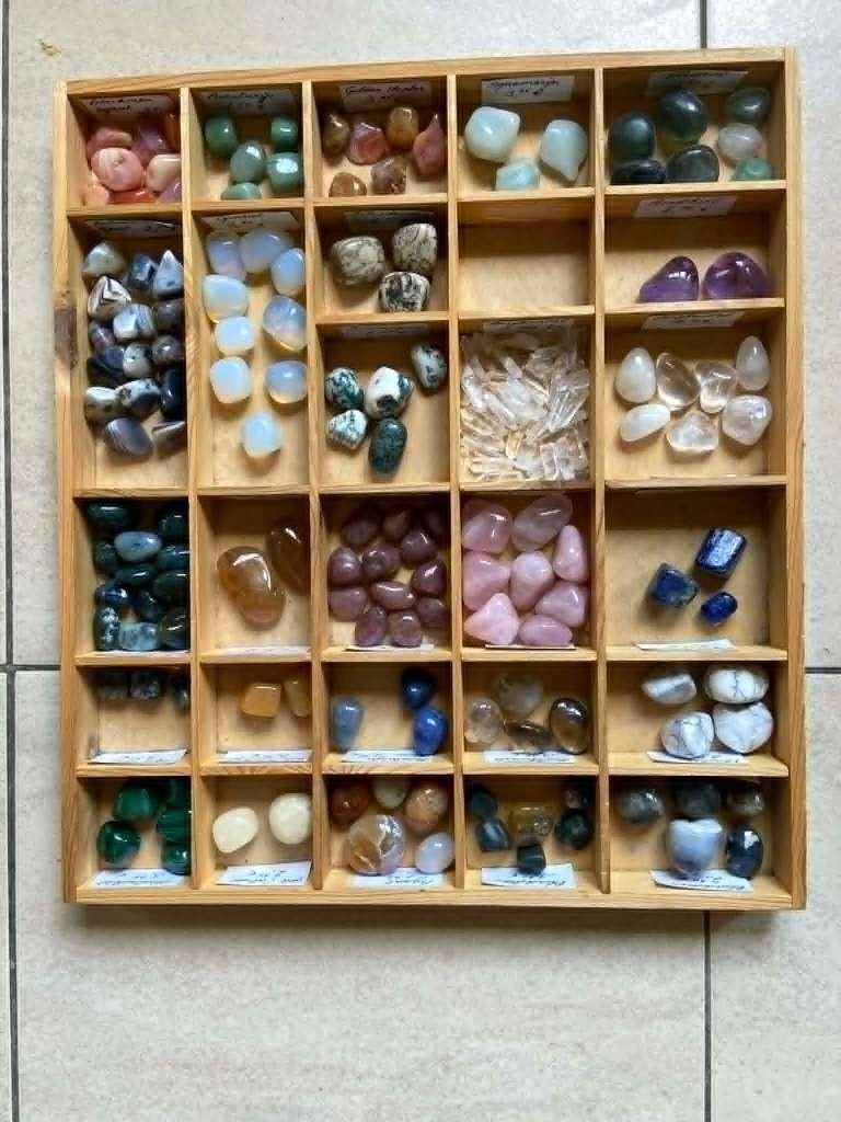 Verzameling trommelstenen, echte mineralen, Verzamelen, Ophalen of Verzenden, Mineraal