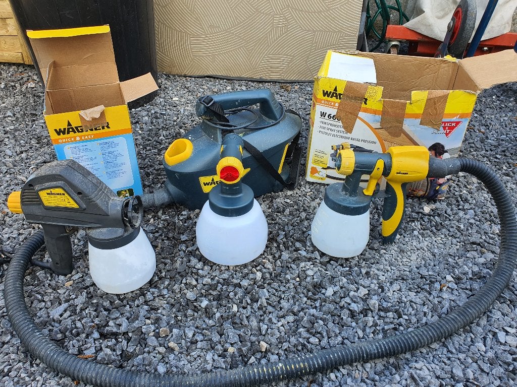 Wagner w660 + Wagner W180 P Airless Elektrisch verfpistool, Doe-het-zelf en Bouw, Ophalen, Zo goed als nieuw, Verfspuit of Verfpomp