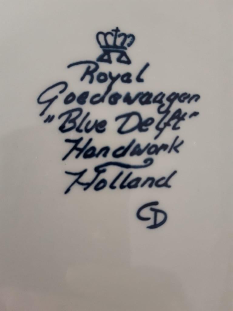 Royal Goedewagen "Blue Delft" bord rond met bloemen, Ophalen