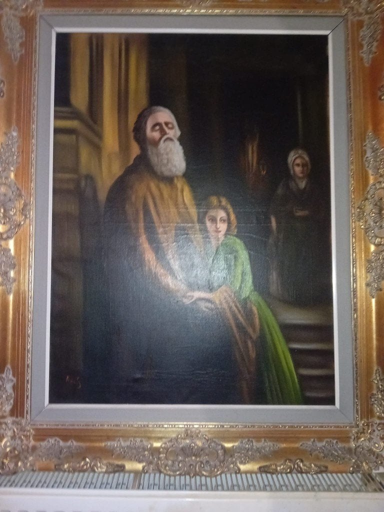 schilderij de blind beggar 1853, Antiek en Kunst, Ophalen