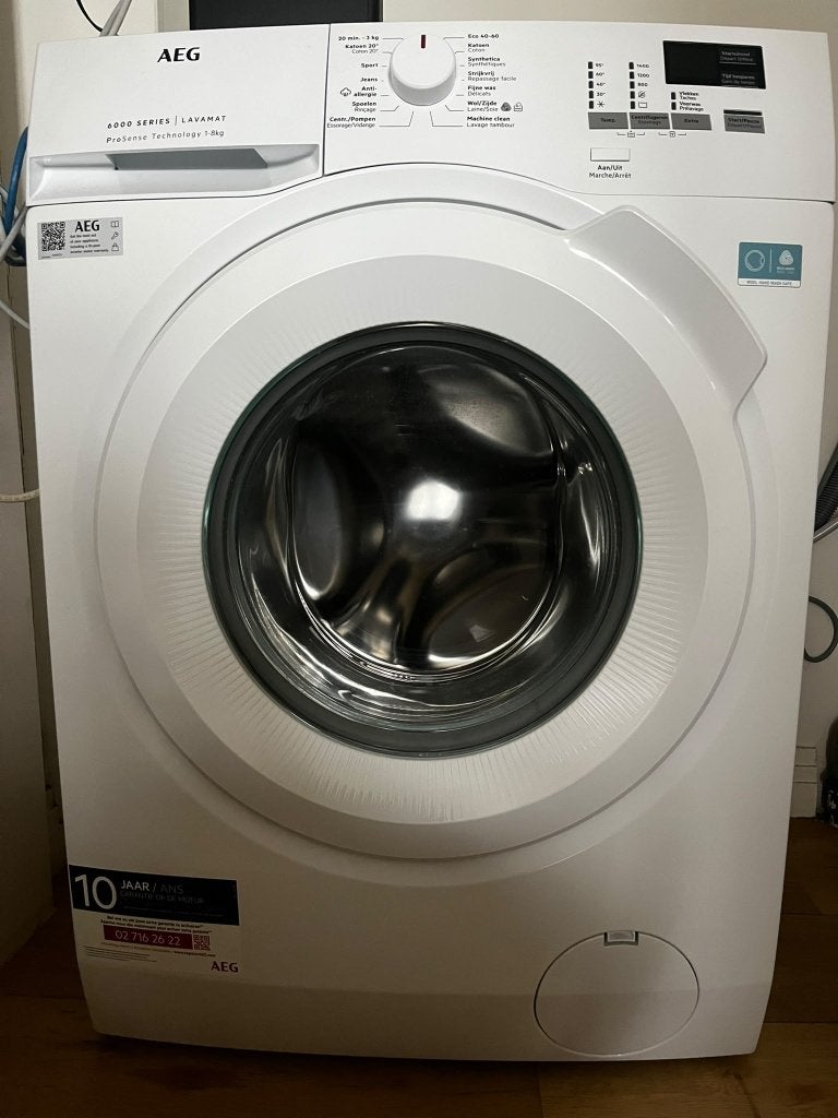 Wasmachine AEG 6000 series - ProSense Technology, 1200 à 1600 tours, 6 à 8 kg, Comme neuf, Chargeur frontal