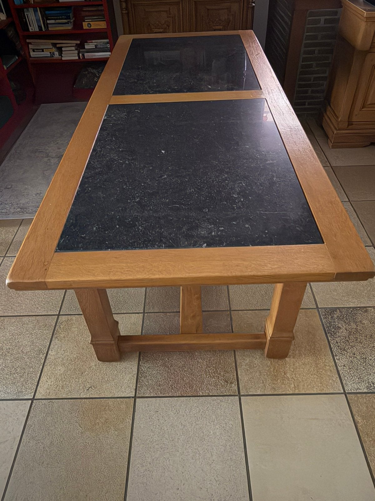 Eetkamertafel en 6 stoelen, Ophalen, Gebruikt, Klassiek, 200 cm of meer