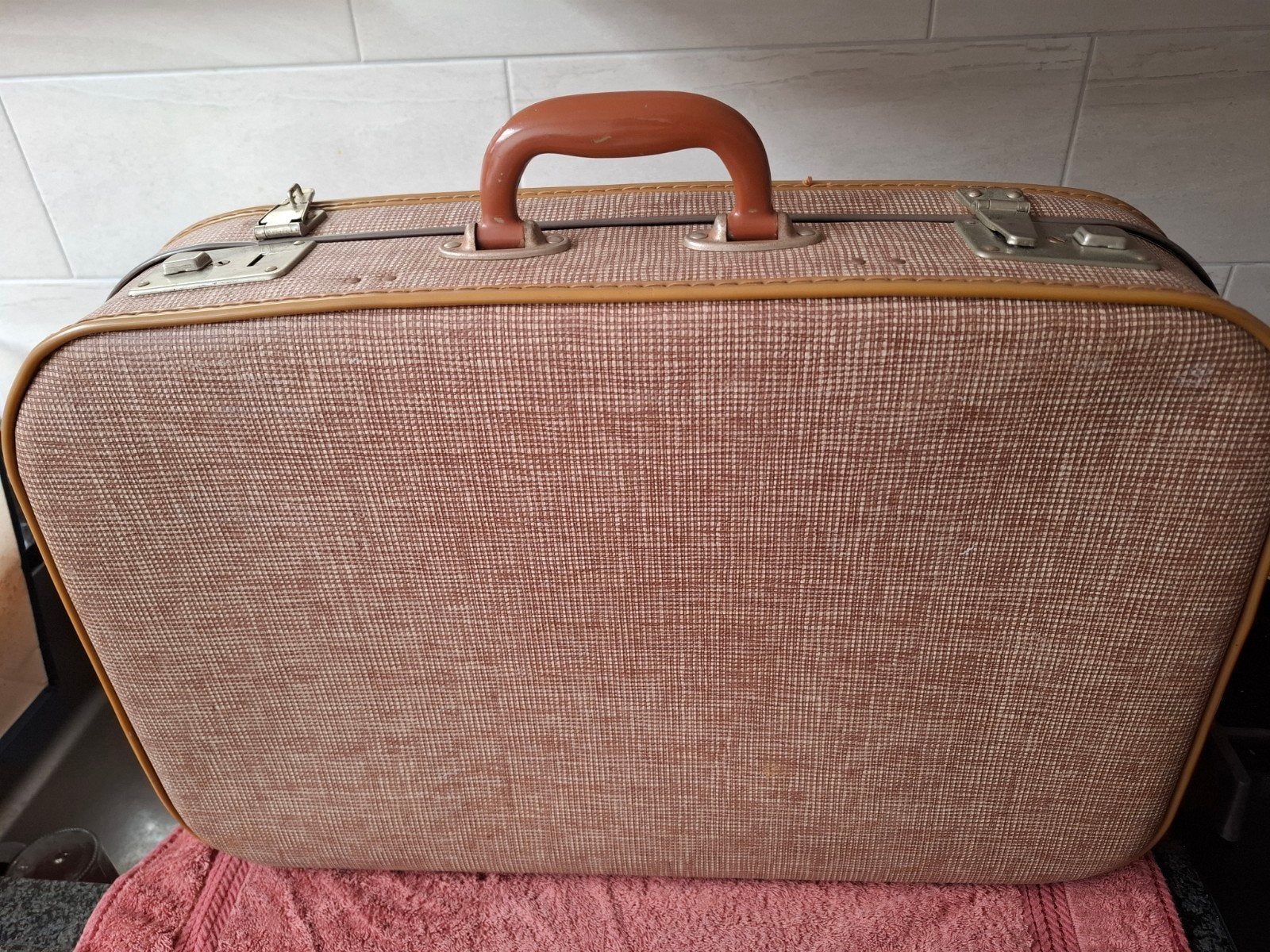 Vintage reiskoffer, Handtassen en Accessoires, Ophalen, Overige materialen, Gebruikt, 50 tot 60 cm