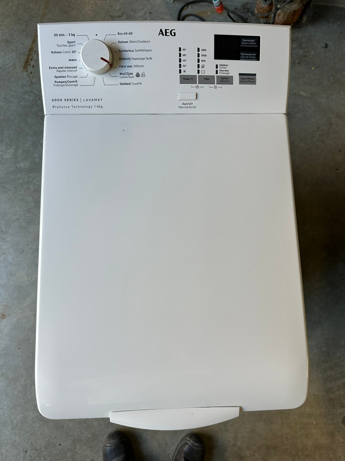 Bovenlader wasmachine AEG zo goed als nieuw, Elektronische apparatuur, Ophalen, Zo goed als nieuw, Bovenlader