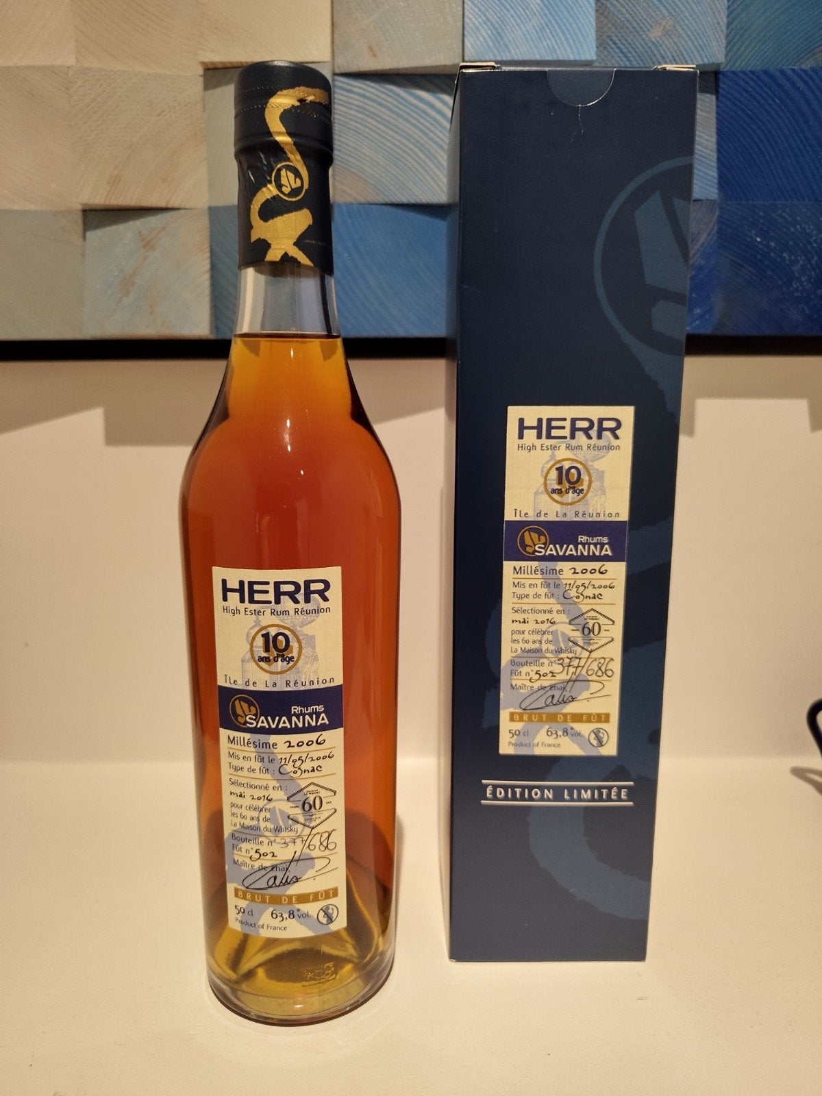 SUPER RARE Rhum Savanna HERR 2006 - 60ans LMDW - 63.8%vol., Collections, Enlèvement ou Envoi