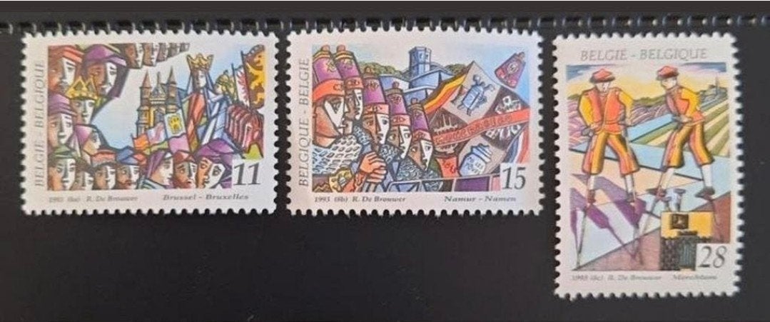Belgique : COB 2509/11 ** Folklore 1993., Sans timbre, Neuf, Enlèvement ou Envoi, Non oblitéré