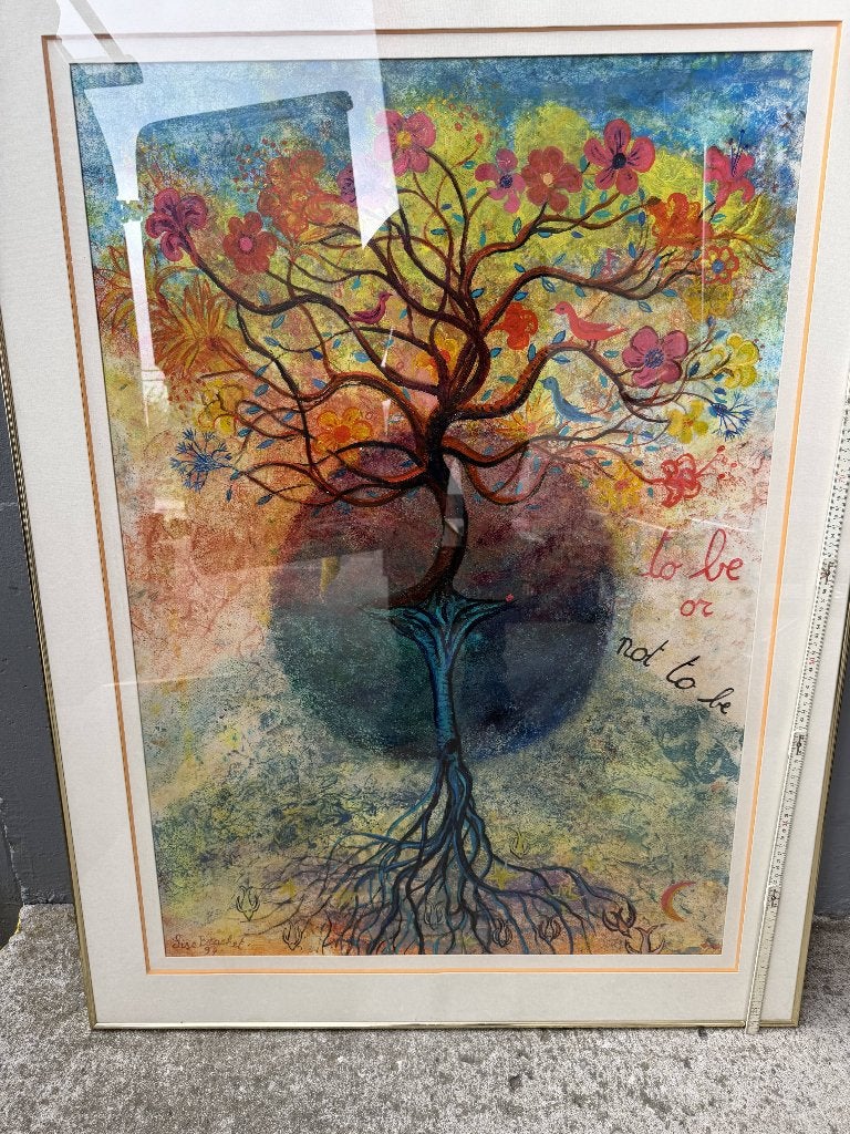 Lise Brachet – L’Arbre de vie Grande œuvre 1997 – Tech mixte, Sous verre, Enlèvement, Papier/carton, Technique mixte