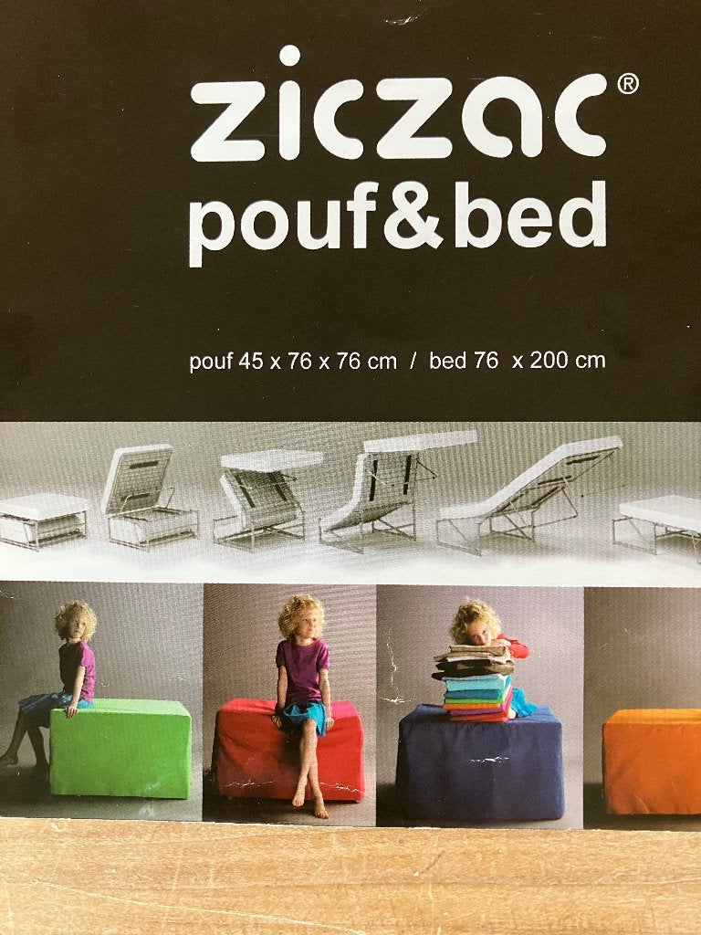 poef en bed, Ophalen, Gebruikt, Eenpersoons, Zwart