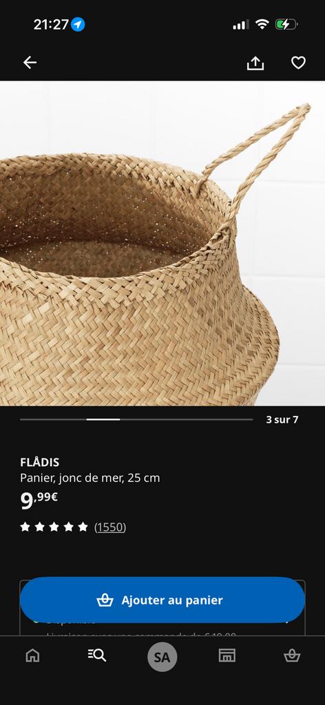 Panier IKEA FLADIS, Maison & Meubles, Enlèvement, Comme neuf, Panier