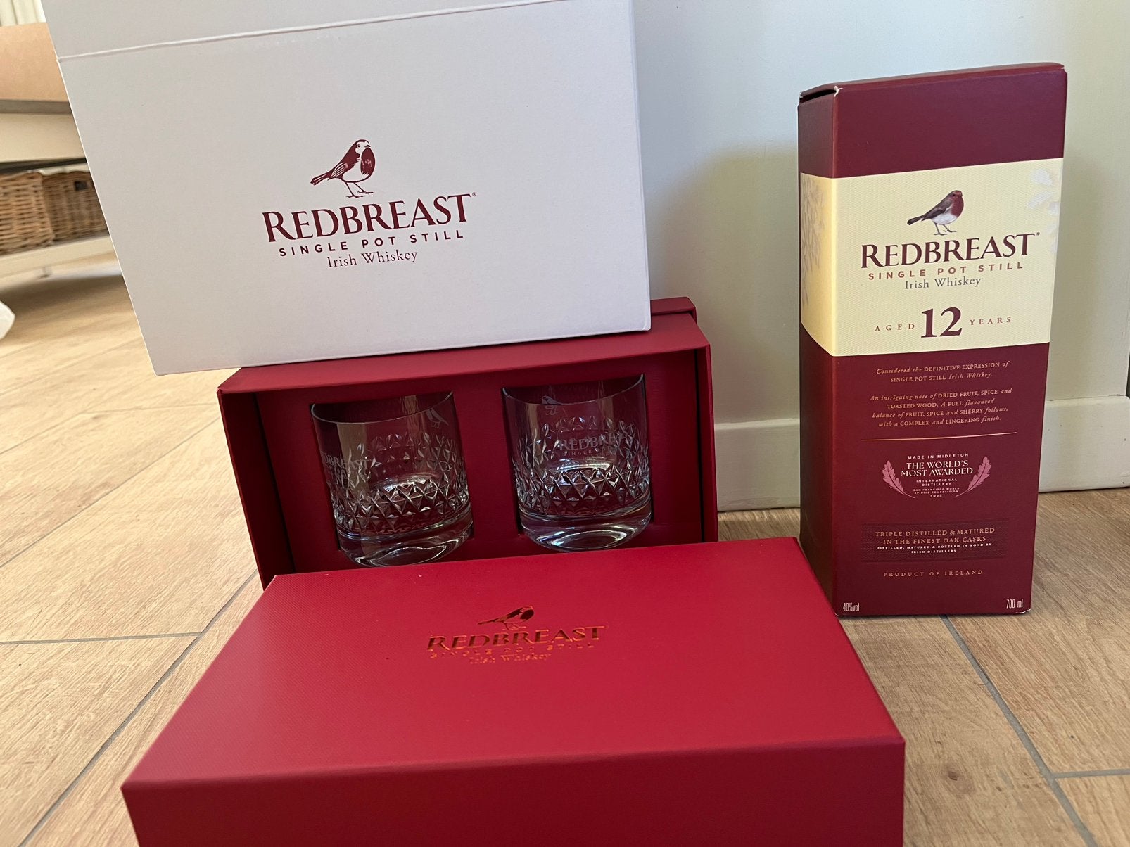 Redbreast fles whisky ongeopend + 2 glazen nieuw, Ophalen, Nieuw, Vol