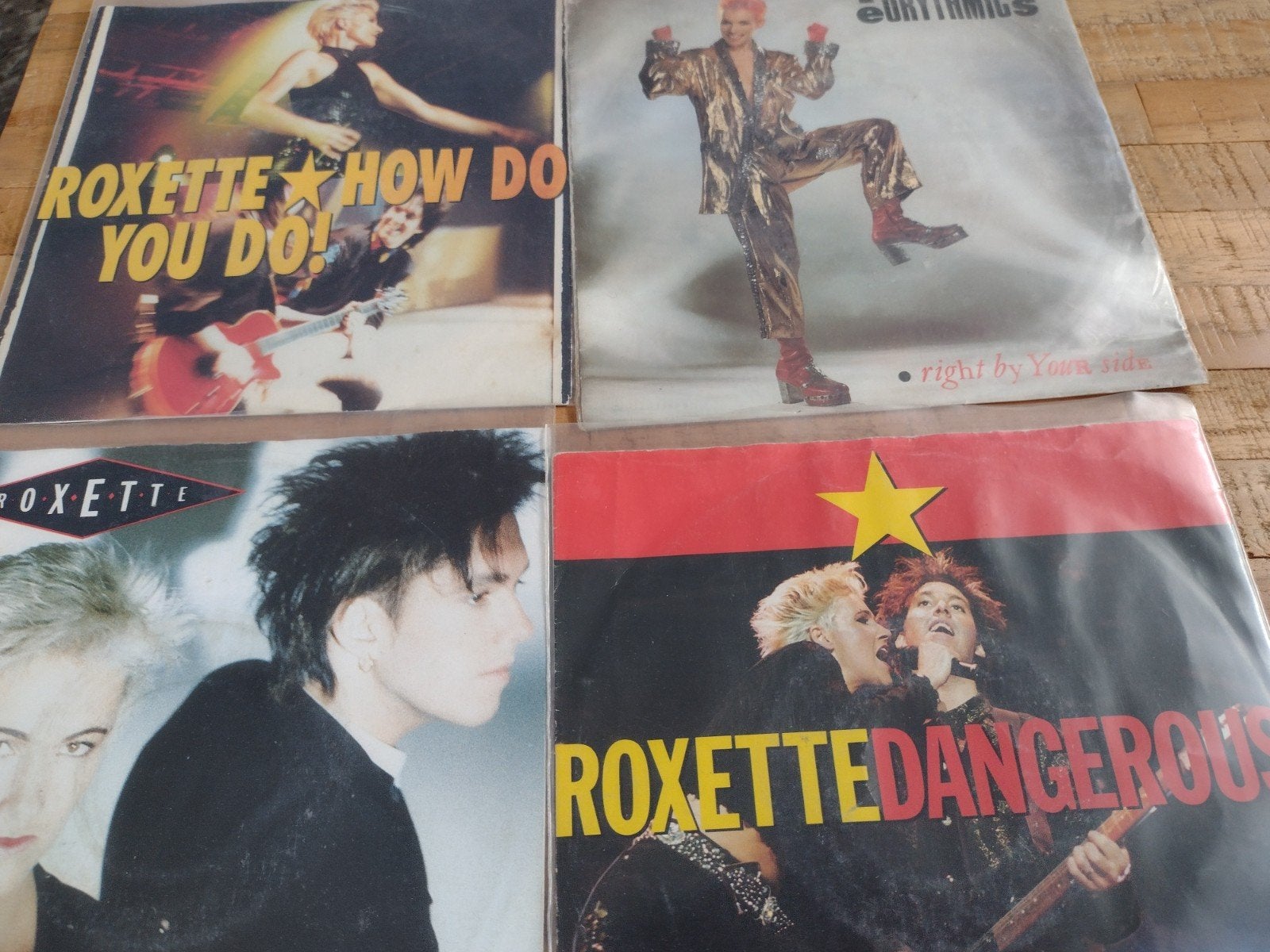 LOT: 4 vinyl SINGLES ROXETTE (How do you do!-Dangerous ...), Ophalen of Verzenden, Zo goed als nieuw
