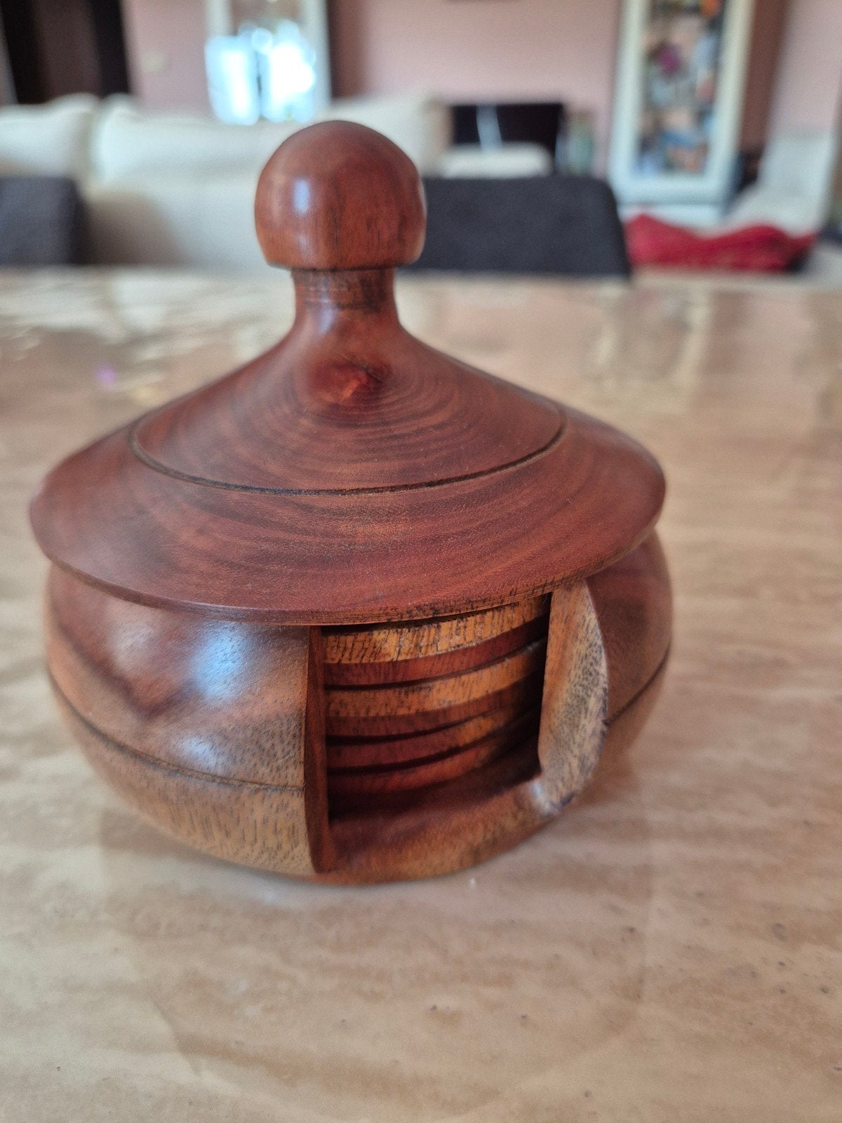 sous-verres en bois d'ébène venant de l'Afrique de l'ouest, Maison & Meubles, Enlèvement ou Envoi, Sous-verre, Verre