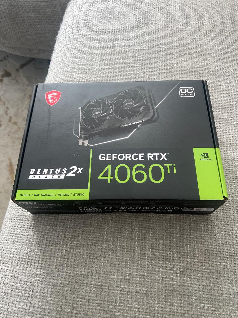 Msi GeForce rtx 4060 Ti ventus black 2x 8gb ddr6, GDDR6, Comme neuf, Enlèvement, HDMI