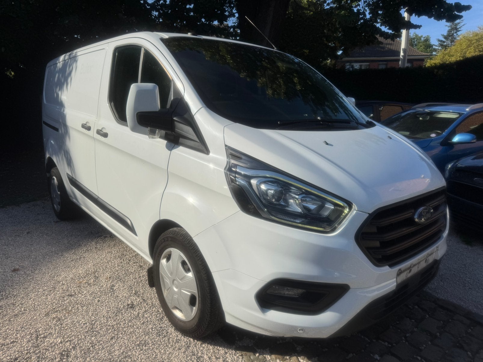 Ford Transit Custom 2.0TD 340S -AUTOMAAT-DRIEM VERVANGEN-NAV, Auto's, Dealer onderhouden, Stof, Euro 6, Wit