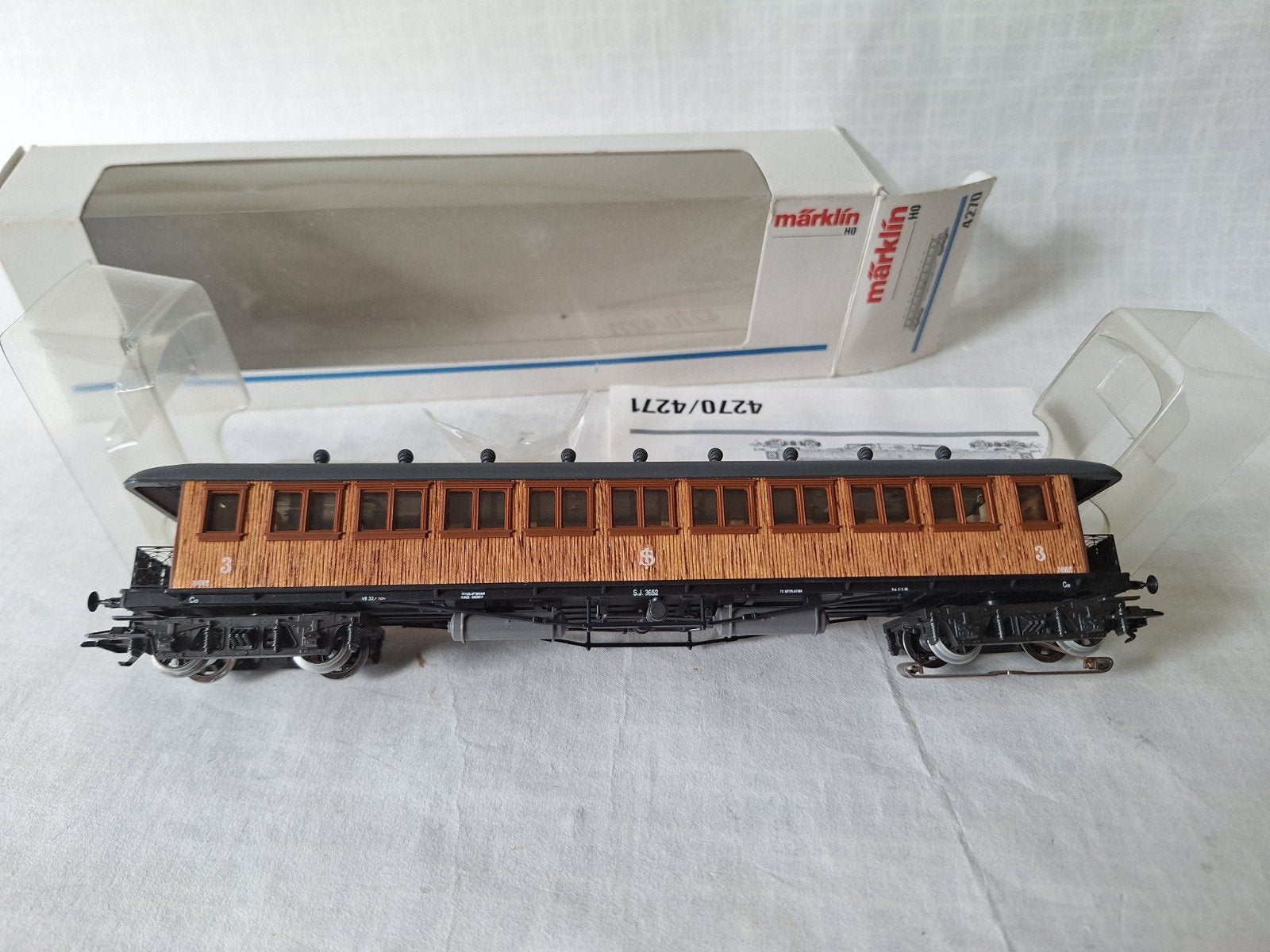 Wagon en bois Marklin 4270 SJ, Enlèvement ou Envoi, Courant alternatif, Wagon, Comme neuf