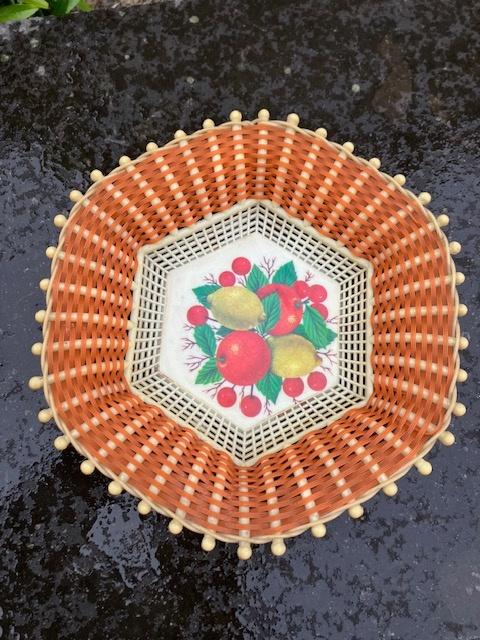 Plastona Gevlochten Plastic Mandje Retro Oranje. Greece., Ophalen of Verzenden